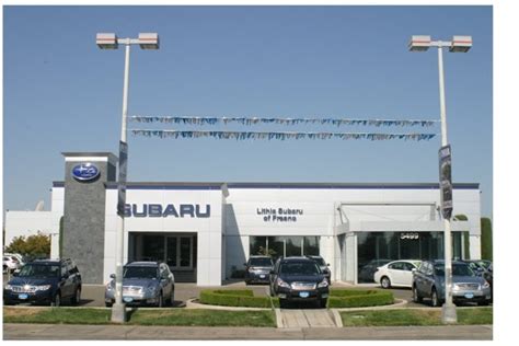 Lithia subaru of fresno - Lithia Subaru of Fresno. 4.3 (1,064 reviews) 5200 N. Blackstone Avenue Fresno, CA 93710. Visit Lithia Subaru of Fresno. Sales hours: 8:30am to 7:00pm. Service hours: